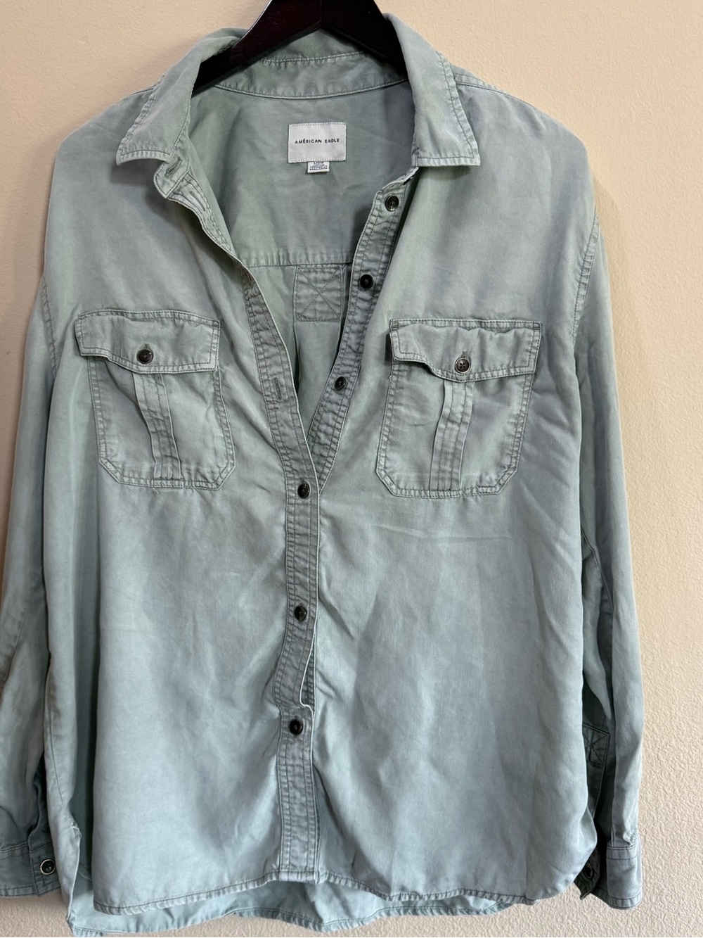 American Eagle Outfitters Sage Green Lightweight Shirt Jacket